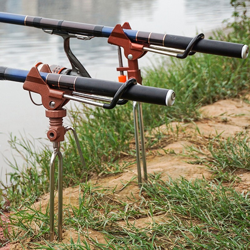 Aluminium Alloy Fishing Pole Tackle Holder Bracket Rod Ground Holder