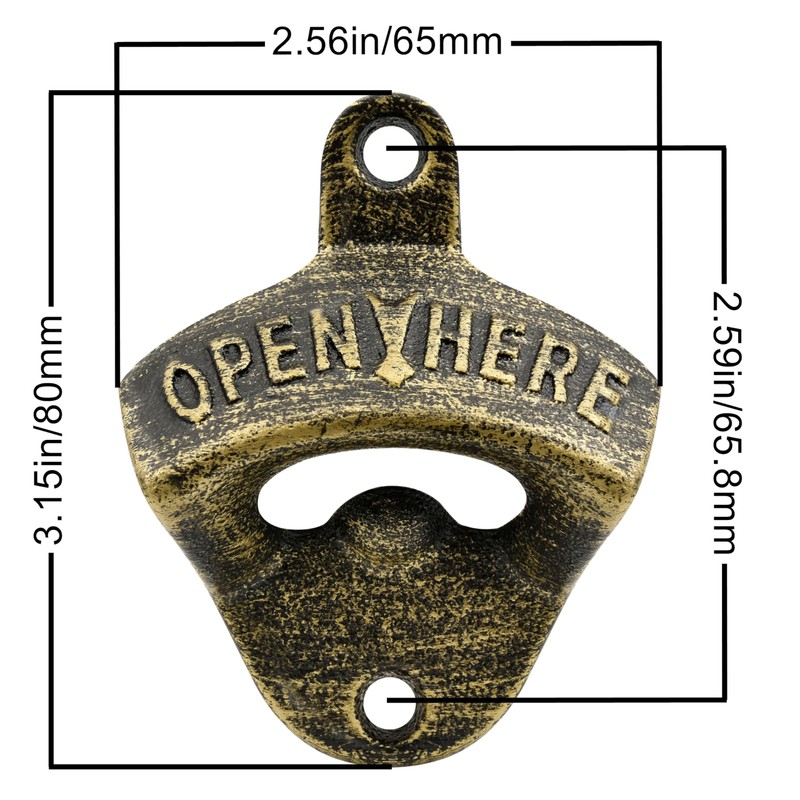 Luwanburg 15 PCS Vintage Wall Mounted Bottle Opener Bulk Cast