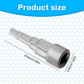 AKSIQIOL Radiator Spanner Key | Universal 5-Stage Valve Key with Inner Square for Removing Radiator Valve Nipples, Socket Wrench for Multiple Valve Sizes