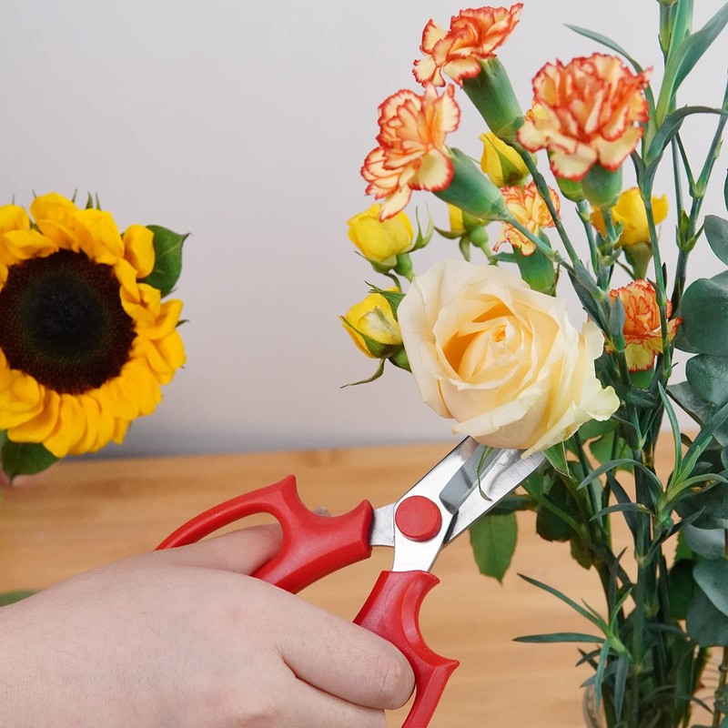 MANUFORE Flower Scissors Stainless Steel Pruning Shears with Comfortable Non-Slip