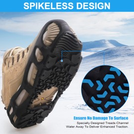 Spikeless Ice Cleats Perfect for Transitioning Between Indoor/Outdoor Surfaces Slip On Spikeless Ice Traction Devices Grippers Indoor Anti-Slip Job Safety Traction Slip-On