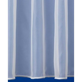 Net Curtains Direct Classic Plain Lead Weighted White Voile Net Curtain - Five Metre Width (Drop 122cm (48”)) - Slot Top Privacy Drapes