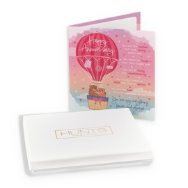 Hunts England - Boxed Romantic Anniversary Poem Card - Love Is In The Air - Verse - Cute Bears - Anniversary Card For Wife, Husband, Boyfriend, Girlfriend, etc. - Card In Keepsake Box
