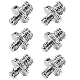 DEKEENSTAR 1/4" Male to 3/8" Male Threaded Camera Tripod Screw Adapter Converter, 6 Pack with Storage Box