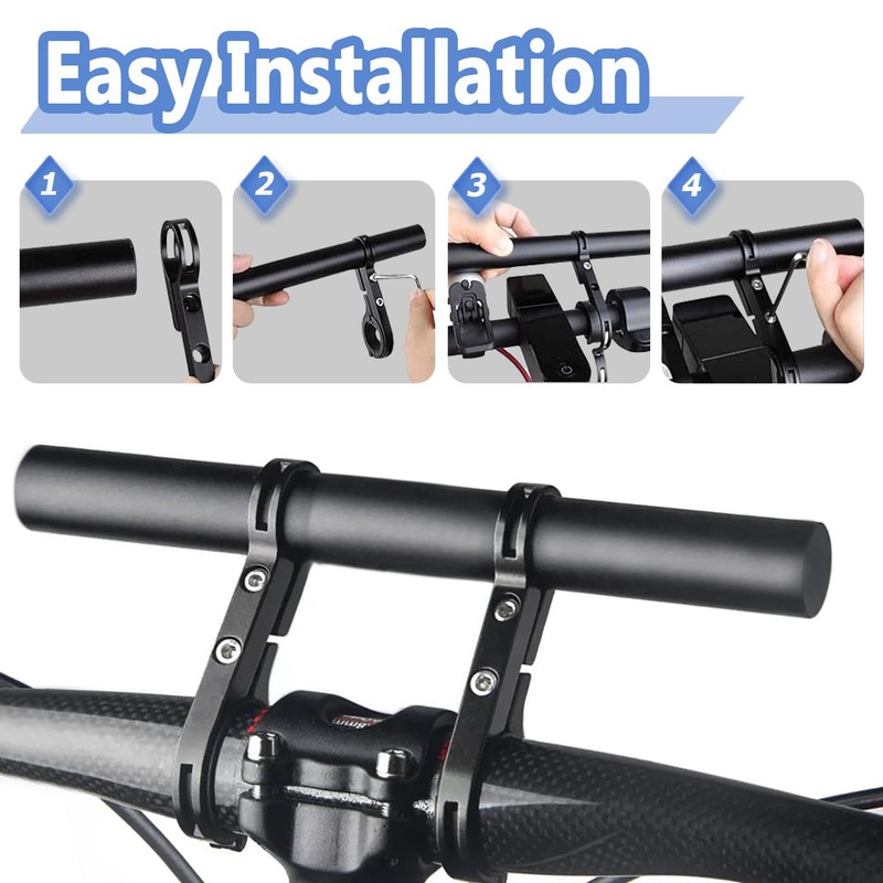 Mesee Bike Handlebar Extender 20CM Bicycle Double Clamps Handlebar Extension