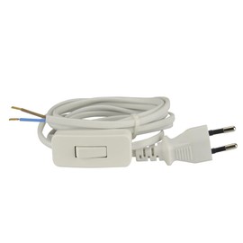 Unitec Euro-Zuleitung mit Schnurschalter weiss 2m