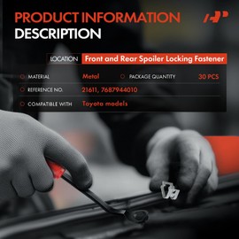 A-Premium 30PCS Metal Front & Rear Spoiler Locking Fastener Clips Compatible with Toyota Corolla 2003-2010, Prius 2010-2015, Matrix 2009-2010, Prius C 2017, Prius Plug-In 2012-2015, Solara 2007-2008