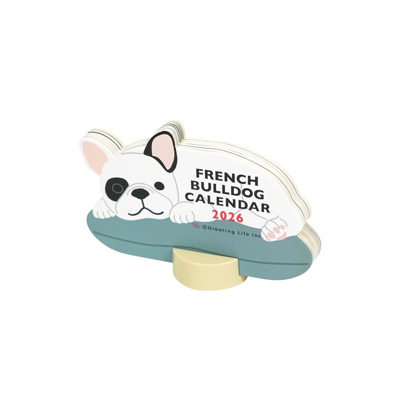 GreetingLife 2026 Calendar Animal Die Cut French Bulldog Desktop C-1713-ET