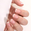 Nude Stick on Nails French Tip - 32Pcs Medium Square