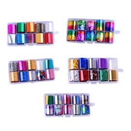 FRCOLOR 10grids Creative Sky Nail Stickers Shiny Manicure Decals for Unique Nail Art Designs Suitable for Women Ladies and Girls Patterns