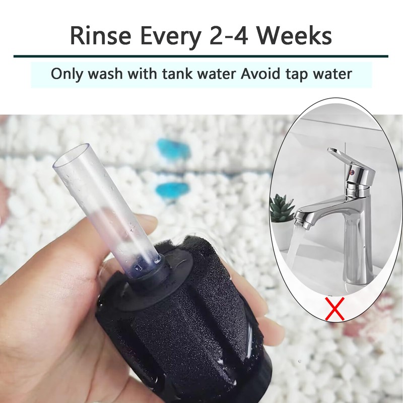 AQUANEAT Aquarium Air Powered Sponge Filter, Fish Tank Bio Bubble