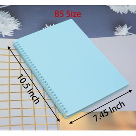 Yansanido Spiral Notebook, 8 Pcs 10.5 Inch x 7.45 Inch B5 Thick Plastic Hardcover 7mm College Ruled 8 Color 80 Sheets -160 Pages Journals for Study, Work, Travel and Notes (B5, 8 Pcs 8 Color)