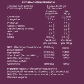 Nad Resveratrol Antioxidante Energía Celular 60 Caps                                                                                                  