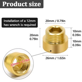 lyualma Brass Extension Fitting G1/2 Inch x 10 mm Connection Extension Thread Fitting Brass Tap Extension for Heating and Drinking Water Installation Pack of 4