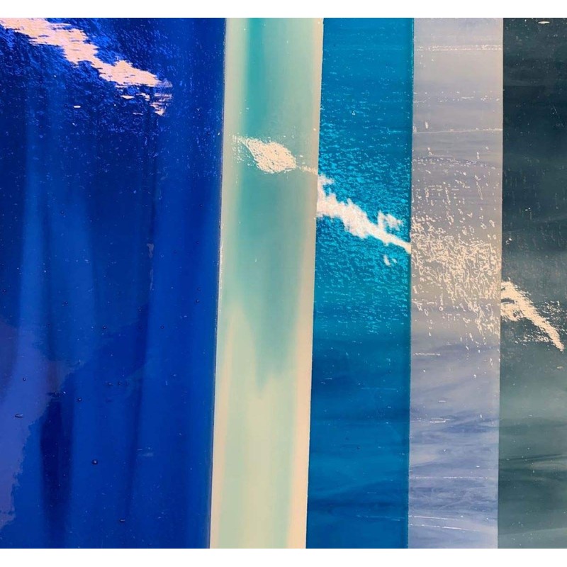 5 sheets - COE 96 Blue Fusible Glass Pack by