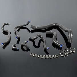 G-PLUS Silicone Heater Radiator Hose Pipe Kit Clamps Compatible With 1997-2001 Honda Accord SIR/-T CF4/CL1,Black