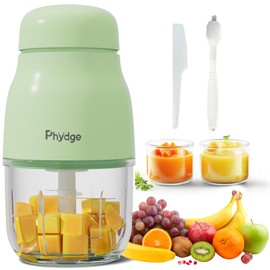 Phydge Baby Food Maker, Green Baby Food Blender, 10oz Baby Food Puree Maker, Food Processor for Baby Foods Fruit Vegetable Meat, 10-Second Quick Soft Food Prep for Baby