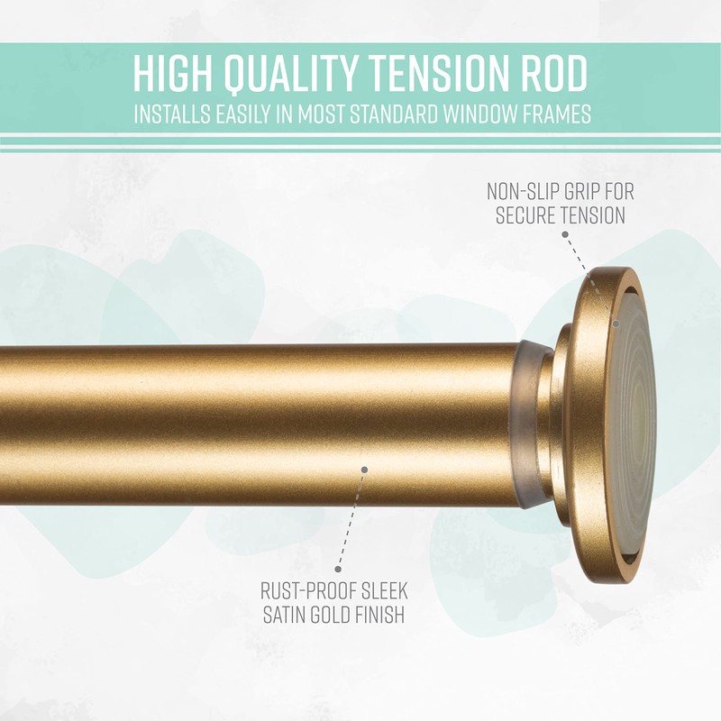 Home Details 42"-74" Inch Tension Curtain Rod | Adjustable |