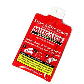 Sting & Bite Scrub Treatment Skin Protectant Relieves Itching Fast!, 1/8 oz Packet (Pack of 24)