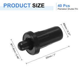 uxcell 40pcs Shutter Repair Pins, Spring Loaded Plantation Shutter Replacement Repair Pins Plastic Plantation Shutter Pins Louvers Staples for Windows, Black(1 x 0.46 x 0.31 Inch)