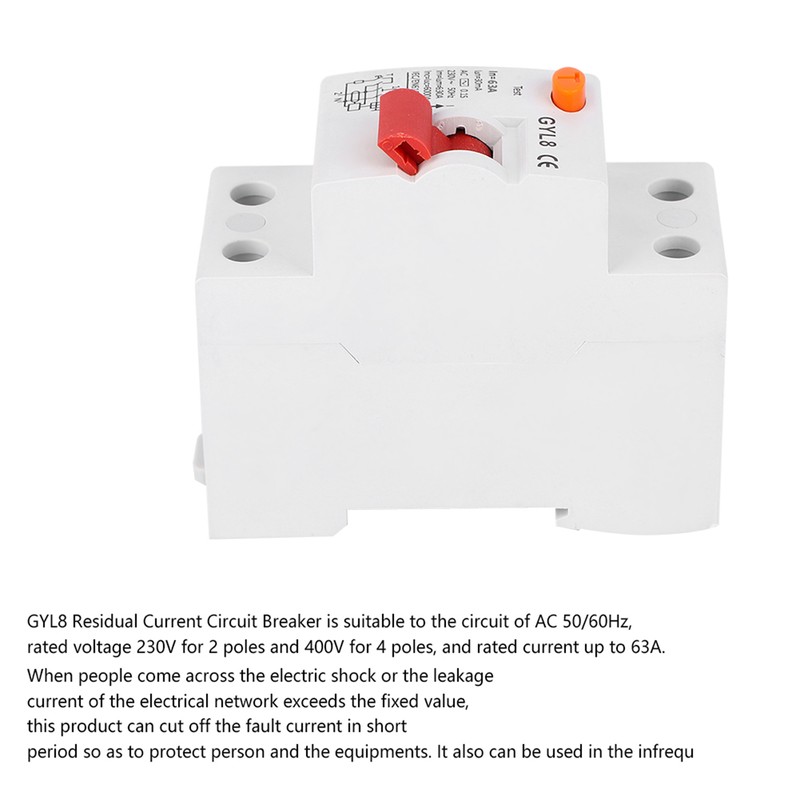GYL8 2P RCCB Residual Current Circuit Breaker Electric Leakage Protection