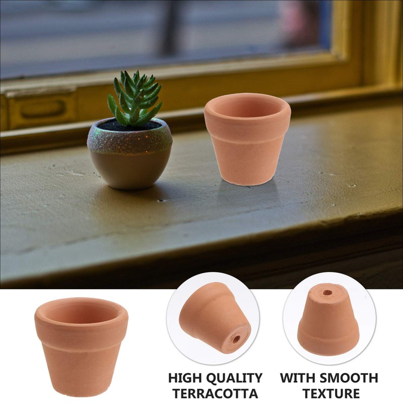 Toddmomy 10Pcs Mini Terracotta Pots Clay Pottery Planter Succulent Nursery