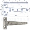 Hinge T 98 x 195 x 5 mm - Investment