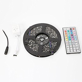 Idomise LED Tape, RGB, Waterproof, 16.4 ft (5 m), 300 Rungs, SMD5050, Black Base, Illumination, Front Luminous, 12V