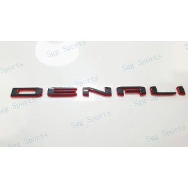 GMC 1pc GMC 2021-2023 Yukon Yukon XL Black Red Rear Tailgate DENALI Emblem Letter