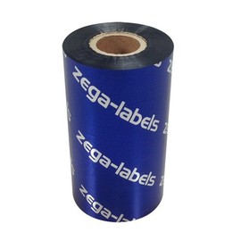 zega-labels Thermotransfer Ink Ribbon 110 mm x 300 m - Zega Silver (Wax/Resin Smudge-Proof) - Colour Side Exterior - Ribbon for Zebra ZT Series/ZM400/ZD420T/ZD421T - 1 Inch Core Diameter 25 mm - for