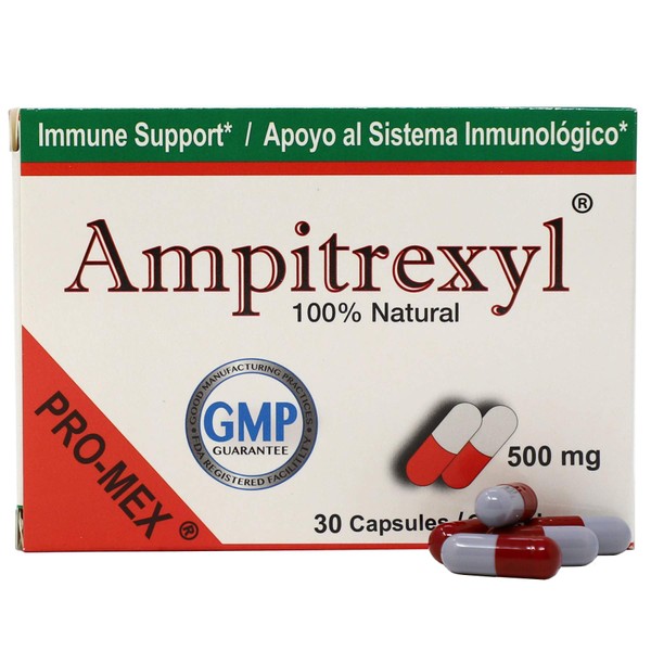 Ampitrexyl, Formula 100% Natural, Helps You Support Your Immune System, Antioxidant, 30 Capsules, 500 mg, Box