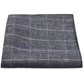 King & Priory Stone Blue Birdseye Check Pocket Square, Handkerchief