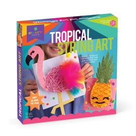 Craft-tastic – Kit de Manualidades de Cuerdas – Hace 2 lienzos de Arte de Cuerdas – Edición Tropical con Patrones de Flamenco y piña
