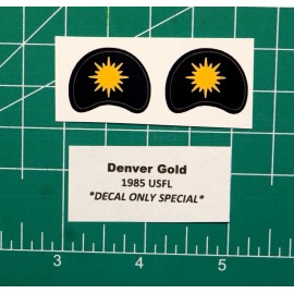 1985 Denver Gold USFL Football Gumball Helmets *DIECUT DECALS ONLY* Miniature