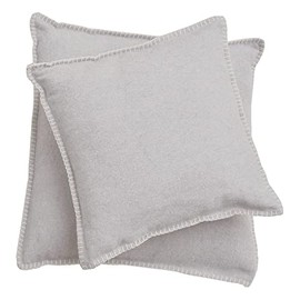David Fussenegger Sylt Cushion Cover Plain with Embroidery Stitch, felt, 50 cm x 50 cm