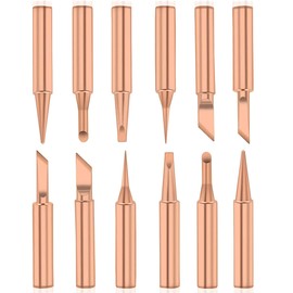 Treki Pack of 12 Copper Soldering Tip Replacement Soldering Iron Tips Set, 900M-T Replacement Soldering Tips, Soldering Tips for Soldering Station, Welding Devices, Accessories, Soldering Tips,