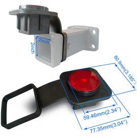 YTMARINA 2" Hitch Cover Heavy Duty Rubber Receiver Tube Hitch Plug Warning Reflector Receiver Tube Cover 2 Pcs