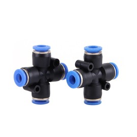 Boxonly Plastic Cross Barbed Connector 6MM 4 Way Hose Splitter Connector for Tube 5 PCS