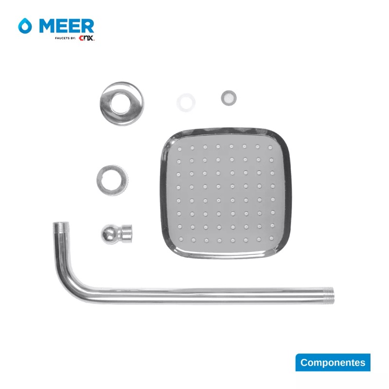 CNX Meer Regadera Cuadrada De 15 Cm Con Cuello De