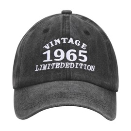 Starvortex Baseball Caps Mens, Vintage Distressed Baseball Cap, 60th Birthday Gifts for Men, 1965 Birthday Gifts for Men, Gifts Cool Unusual Stuffs for Dad Uncle Grandad Grey
