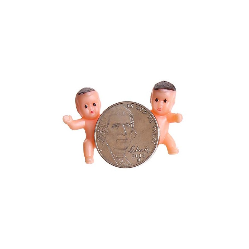 CCINEE 60 Pieces 1 Inch Mini Plastic Babies for Baby