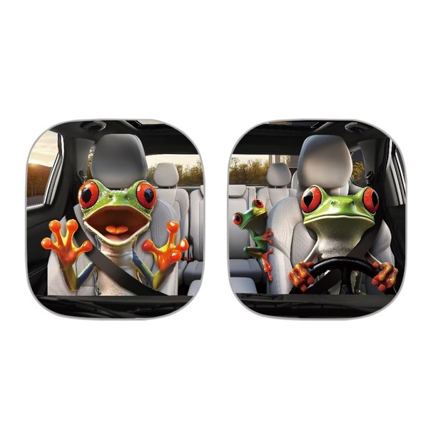 Aplkyhs Frog Car Sun Shade Couple Frog Driving Car Windshield