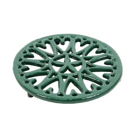 Minuteman International Sunburst, Green woodstove Tabletop cast Iron Trivet, 7" Diameter