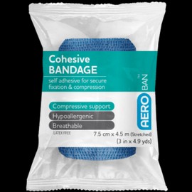 AEROBAN Blue Cohesive Bandage 7.5cm x 4.5M