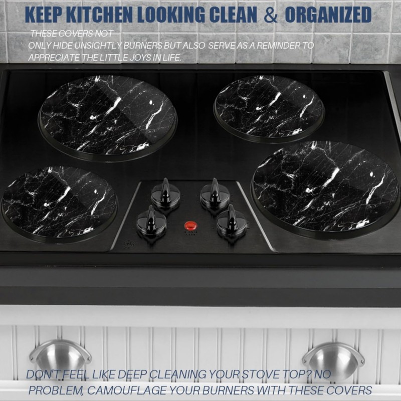 Gas Stove Burner Covers,Set of 4,Covers for Electric Stovetop Kitchen,8