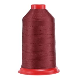 sourcing map 962 Yards Bonded Nylon Sewing Thread Size 630D/3 Sewing-Heavy Duty Nylon Upholstery Thread Outdoor Thread for Leather Jeans and Weaving Craft Machine DIY Burgundy Red