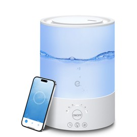 Esemoil Humidifiers for Bedroom, for Large Room, 2.5L Top Fill Cool Mist Humidifiers for Baby, Plants, Smart WiFi Air Humidifier with Diffuser and Nightlight, 28dB, 24H Long Runtime, Work with Alexa