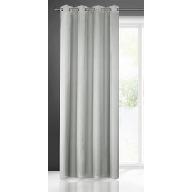 Eurofirany RITA Smooth Plain Modern Curtain with Eyelets - 1 Unit, Bedroom, Living Room, Lounge, Kitchen, 140g m/2, W55 x L98, Steel Grey