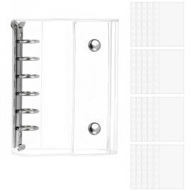 Yingrito Sticker Album Binder A7 Transparent 3 Sizes Available (M5/A6/A7) Includes 20 Refill Sheets Sticker Storage File Clear Binder For Girls Cute Notebook Album DIY Decoration