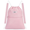 WANDF Drawstring Backpack with Shoulder Pads Sports Gym Bag Water